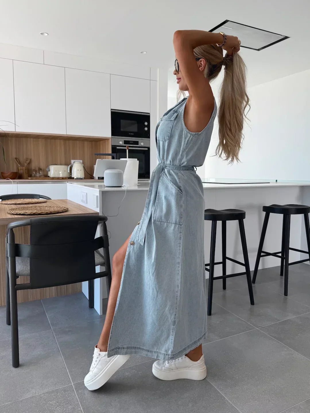Miss | Midi Jurk Dames Zomer Getailleerd - Polyester - Miss Madera MIS-Z7P97S