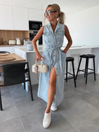 Miss | Midi Jurk Dames Zomer Getailleerd - Polyester - Miss Madera MIS-Z7P97S