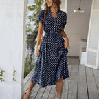 Miss | Midi Jurk Dames Zomer Stippen - Viscose - Miss Madera MIS-LDV3SV
