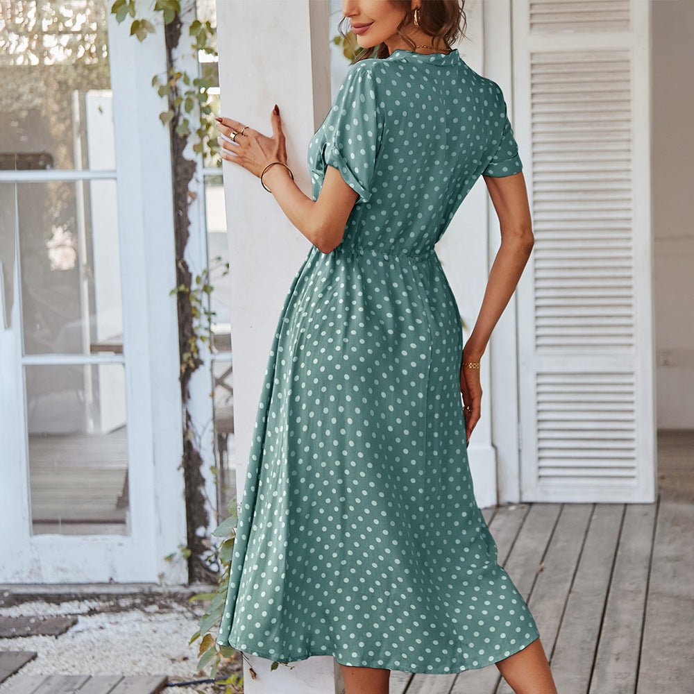 Miss | Midi Jurk Dames Zomer Stippen - Viscose - Miss Madera MIS-DKDT68