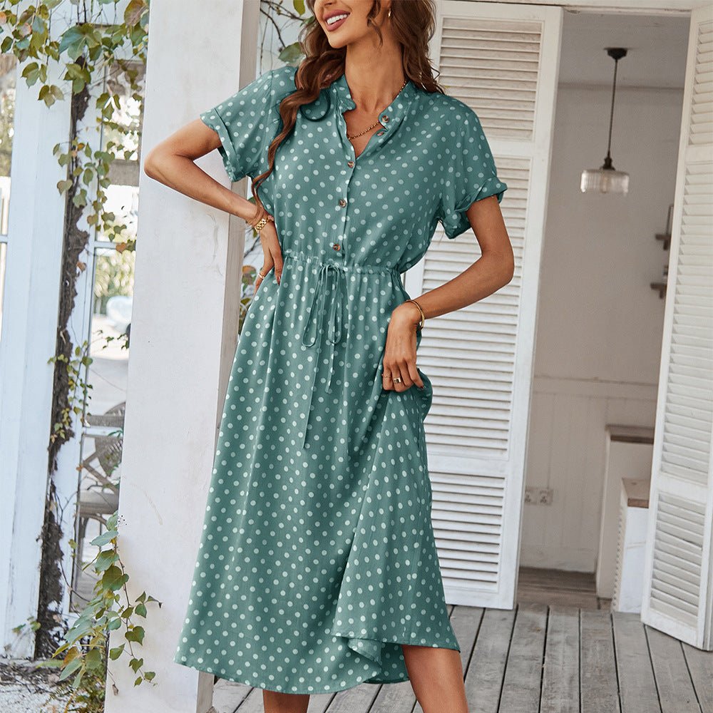 Miss | Midi Jurk Dames Zomer Stippen - Viscose - Miss Madera MIS-980ISK