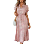 Miss | Midi Jurk Dames Zomer Stippen - Viscose - Miss Madera MIS-DKDT68