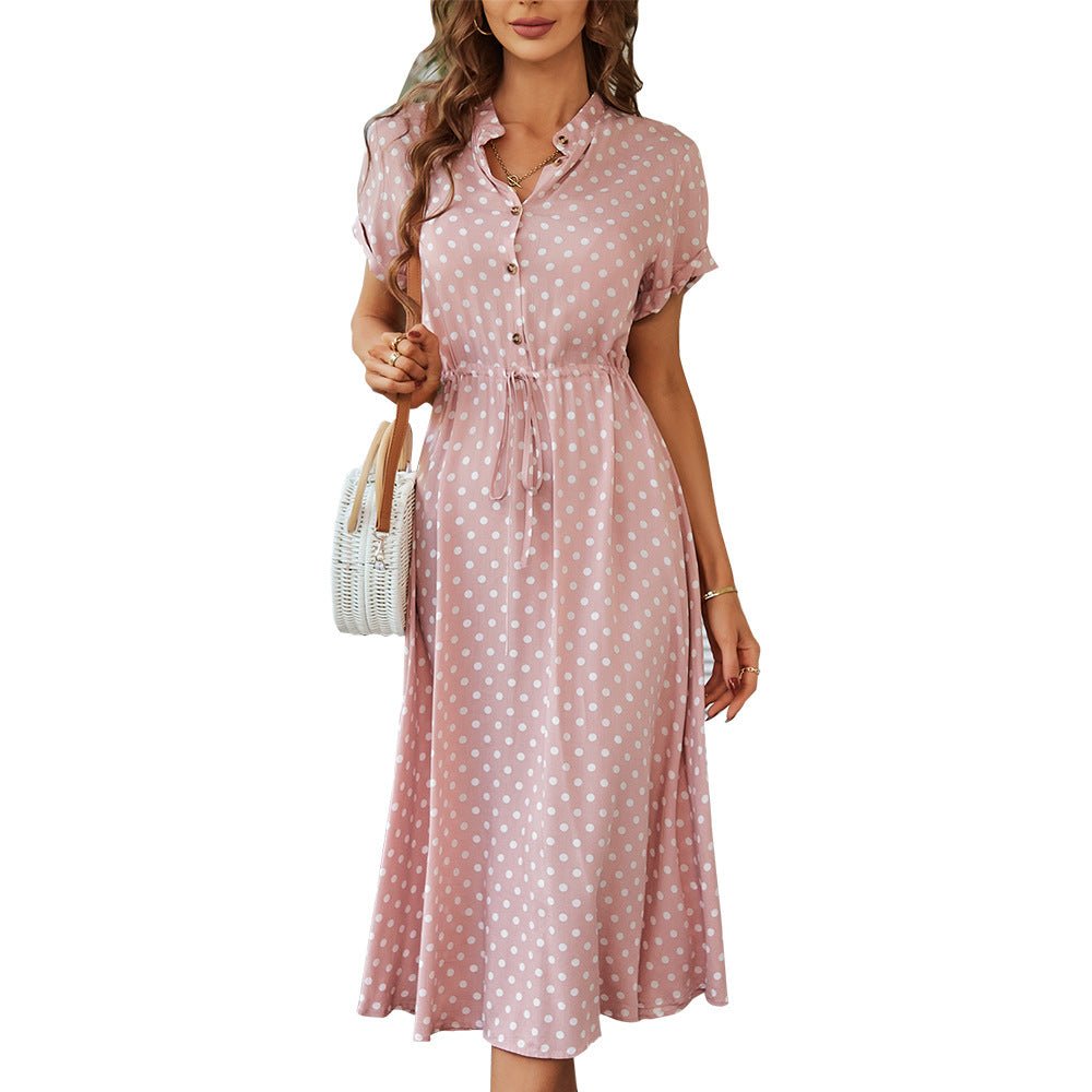 Miss | Midi Jurk Dames Zomer Stippen - Viscose - Miss Madera MIS-DKDT68