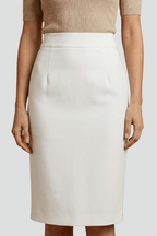 Miss | Midi Rok Dames High Waist met Achtersplit - Geweven stof - Miss Madera MIS-WO067C