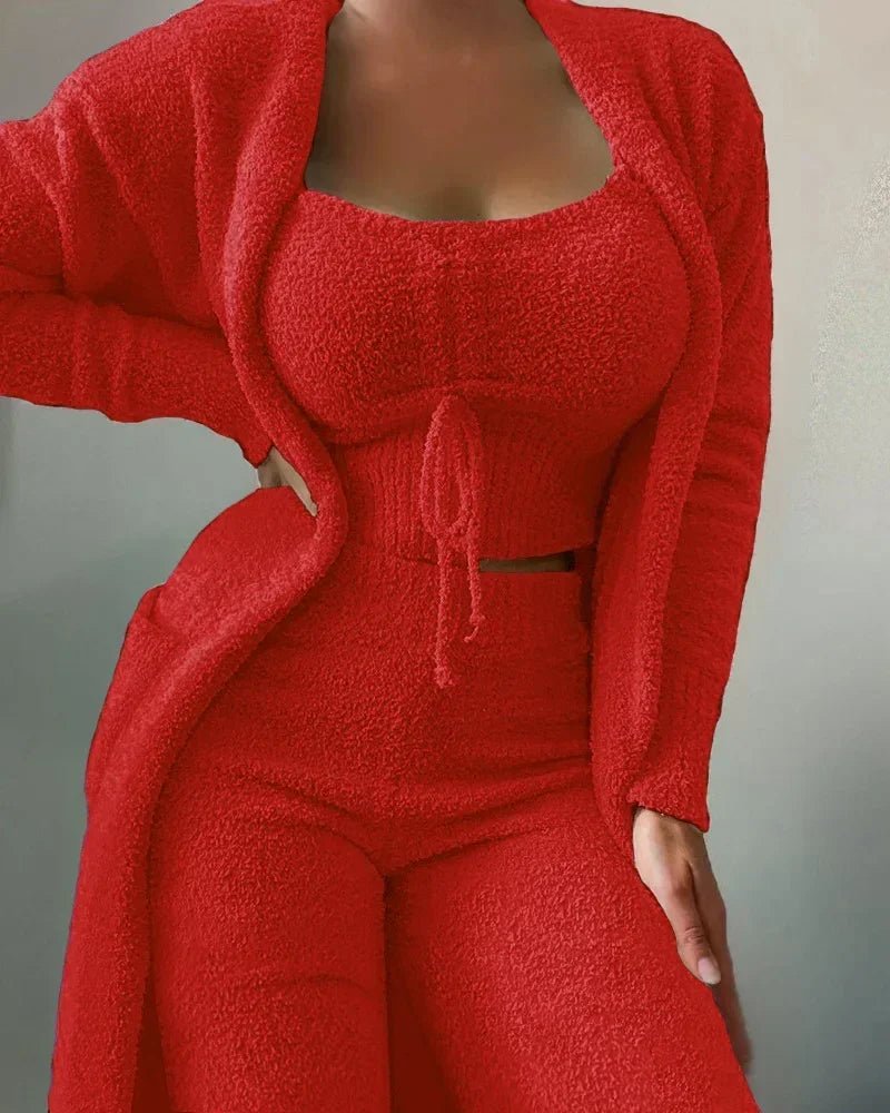 Miss | Nachtkleding Dames Fleece Driedelige Lounge Set - Miss Madera MIS-10TSY5