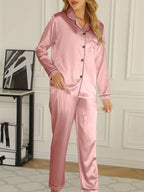 Miss | Nachtkleding Dames Satijnen Pyjama Set Knoopsluiting - Miss Madera MIS-L1EA5K