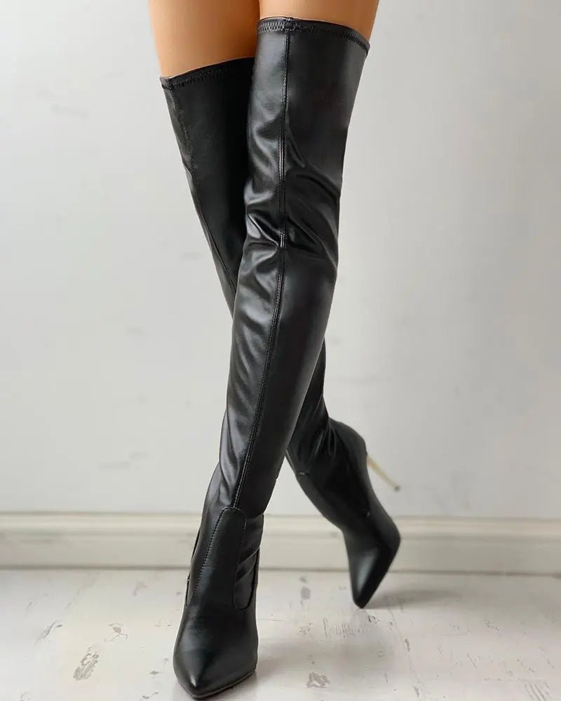 Miss | Overknee laarzen Dames Casual Comfort - Leer - Miss Madera
