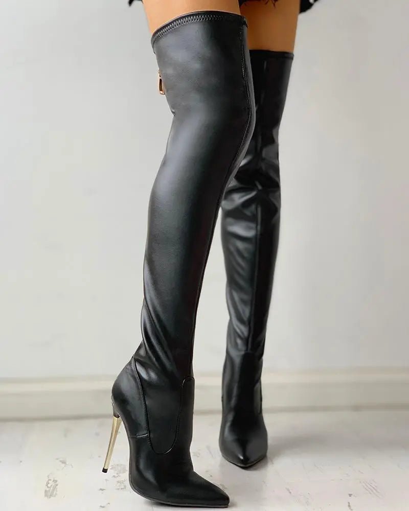 Miss | Overknee laarzen Dames Casual Comfort - Leer - Miss Madera