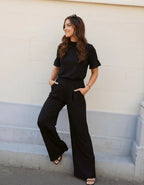 Miss | Pantalon Dames Casual Elegant - Kreukbestendige textureerde stof - Miss Madera