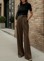 Miss | Pantalon Dames Casual Elegant - Kreukherstellende blend - Miss Madera