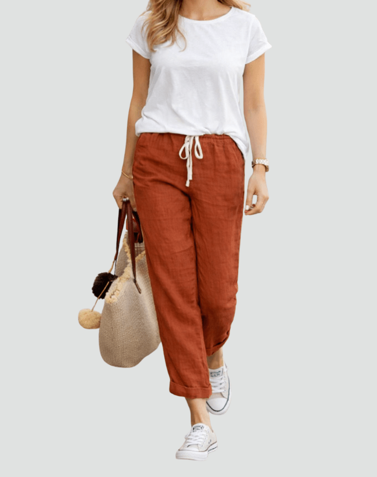 Miss | Pantalon Dames Loose Fit Zomer - Linnen - Miss Madera