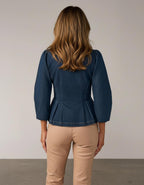 Miss | Peplum Top Dames Casual Elegant - Denim - Miss Madera