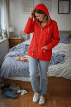 Miss | Regenjas Dames Lange Mouw Capuchon Taillekoordje - Miss Madera MIS-GTS1IM