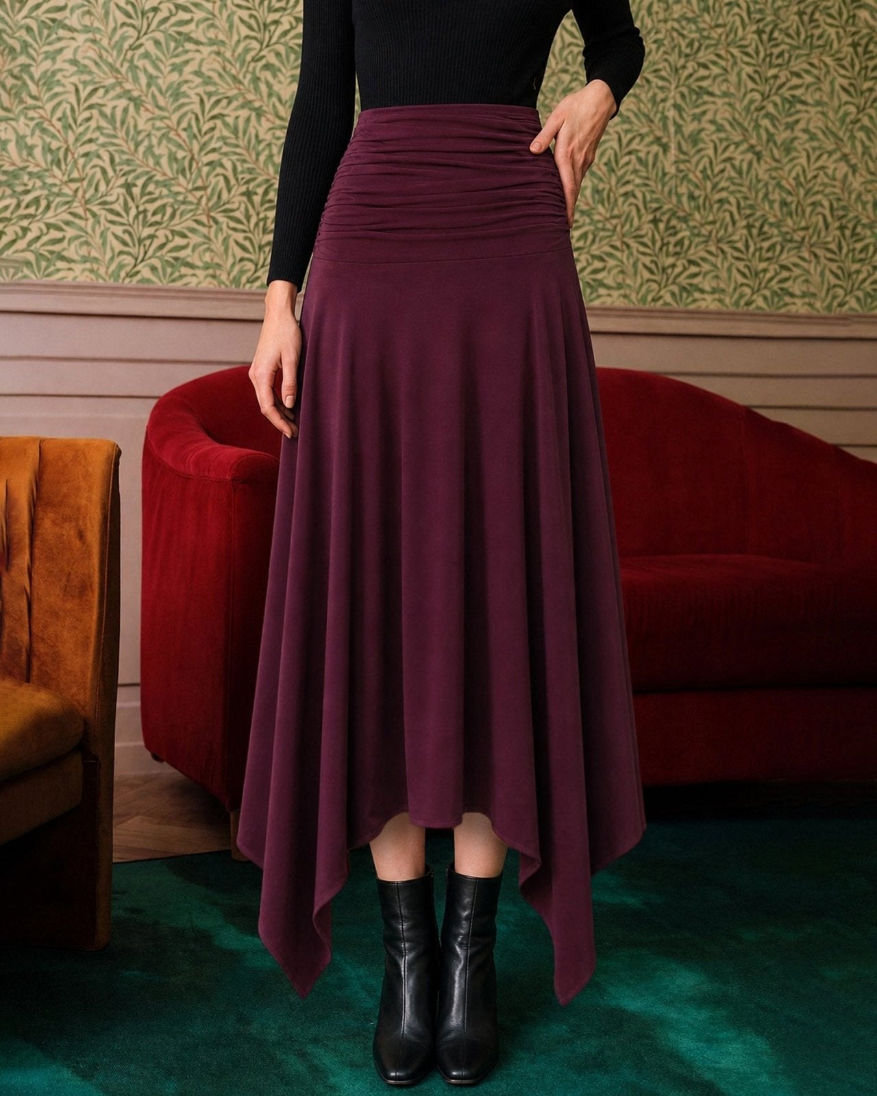 Miss | Rok Dames A-Lijn Maxi Elastische Taille - Polyester - Miss Madera MIS-CZ4RT0