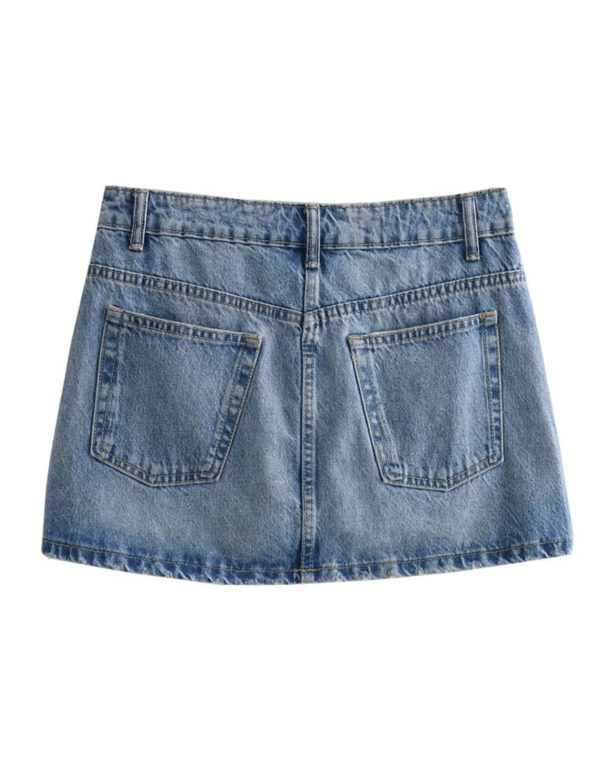 Miss | Rok Dames Asymmetrische Taille Mini Distressed - Denim - Miss Madera MIS-24ZLA3