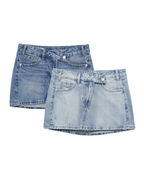 Miss | Rok Dames Asymmetrische Taille Mini Distressed - Denim - Miss Madera MIS-24ZLA3