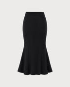 Miss | Rok Dames Mermaid Midi Elastische Taille - Viscose - Miss Madera MIS-98Z9EI