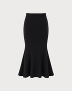 Miss | Rok Dames Mermaid Midi Elastische Taille - Viscose - Miss Madera MIS-98Z9EI