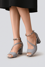 Miss | Sandalen Dames Blokhak Enkelbandjes Versierd Feestelijk - Miss Madera MIS-H0GVJS