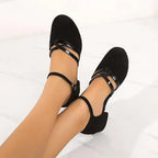Miss | Sandalen Dames Enkelbandjes Blokhak Ronde Neus - Lak - Miss Madera MIS-QMRWSS