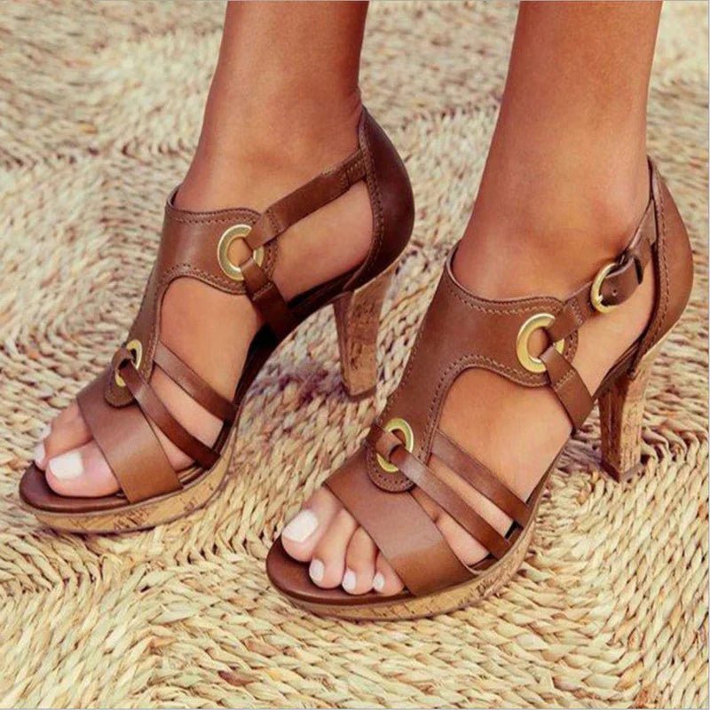 Miss | Sandalen Dames Zomer Boho Stiletto - Kurk - Miss Madera MIS-ITDA85