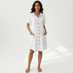 Miss | Shirtdress Dames Casual - Katoenmix - Miss Madera