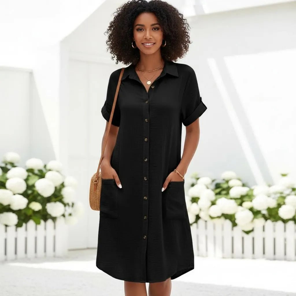 Miss | Shirtdress Dames Casual - Katoenmix - Miss Madera