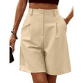 Miss | Shorts Dames Hoge Taille met Plooien en Omslag - Geweven - Miss Madera MIS-VZXBW7