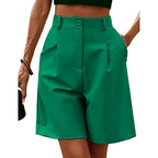 Miss | Shorts Dames Hoge Taille met Plooien en Omslag - Geweven - Miss Madera MIS-TH9NJI
