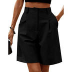 Miss | Shorts Dames Hoge Taille met Plooien en Omslag - Geweven - Miss Madera MIS-O7CODT