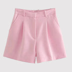 Miss | Shorts Dames Hoge Taille met Plooien - Geweven - Miss Madera MIS-VO0NF0