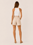 Miss | Shorts Dames Zomer High-Waist Geplooide Tailored Fit - Linnen - Miss Madera MIS-TN9DA0