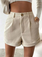 Miss | Shorts Dames Zomer High Waist Geribd - Viscose - Miss Madera MIS-SDN0FE