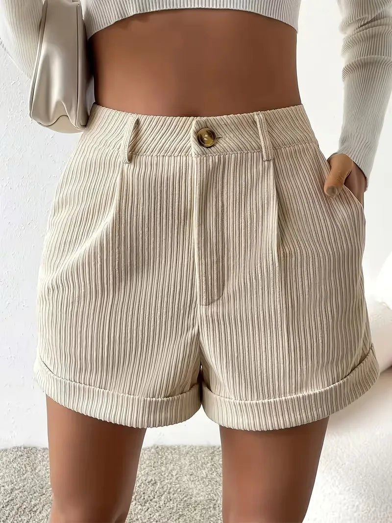 Miss | Shorts Dames Zomer High Waist Geribd - Viscose - Miss Madera MIS-SDN0FE