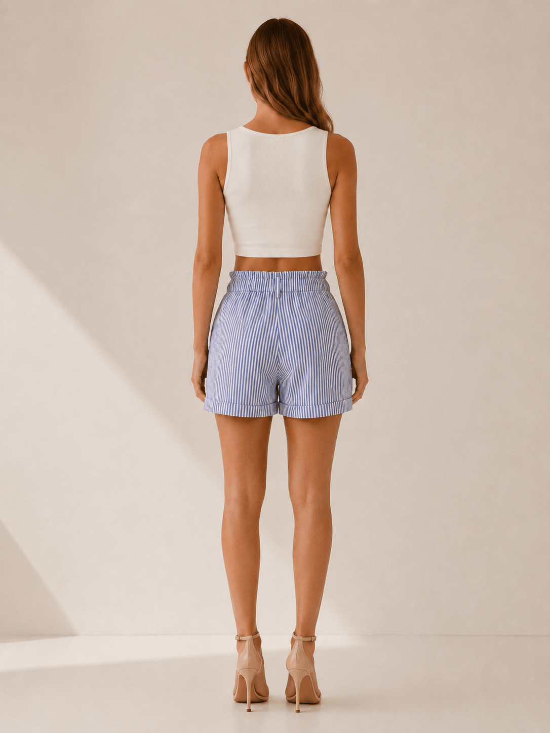 Miss | Shorts Dames Zomer High Waist Gestreept - Polyester - Miss Madera MIS-EVR2WV