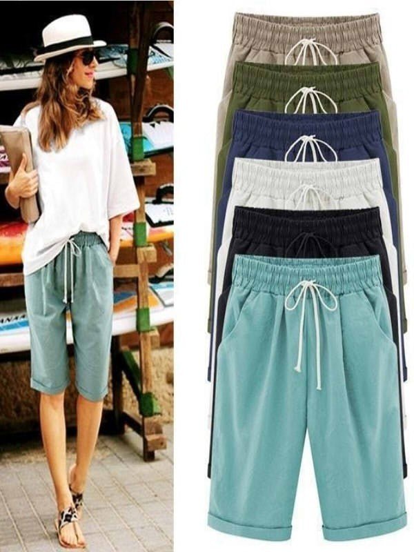 Miss | Shorts Dames Zomer Loose Fit Kniehoogte - Katoen - Miss Madera MIS-ZIKXZG