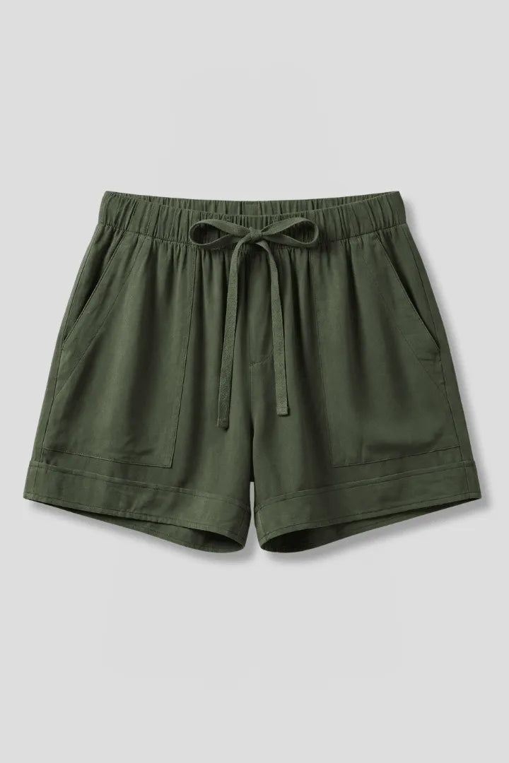 Szorty damskie na lato Relaxed Fit - Tkanina