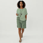 Miss | Shorts Dames Zomer Relaxed Gestreept - Viscose - Miss Madera MIS-SZM8KR