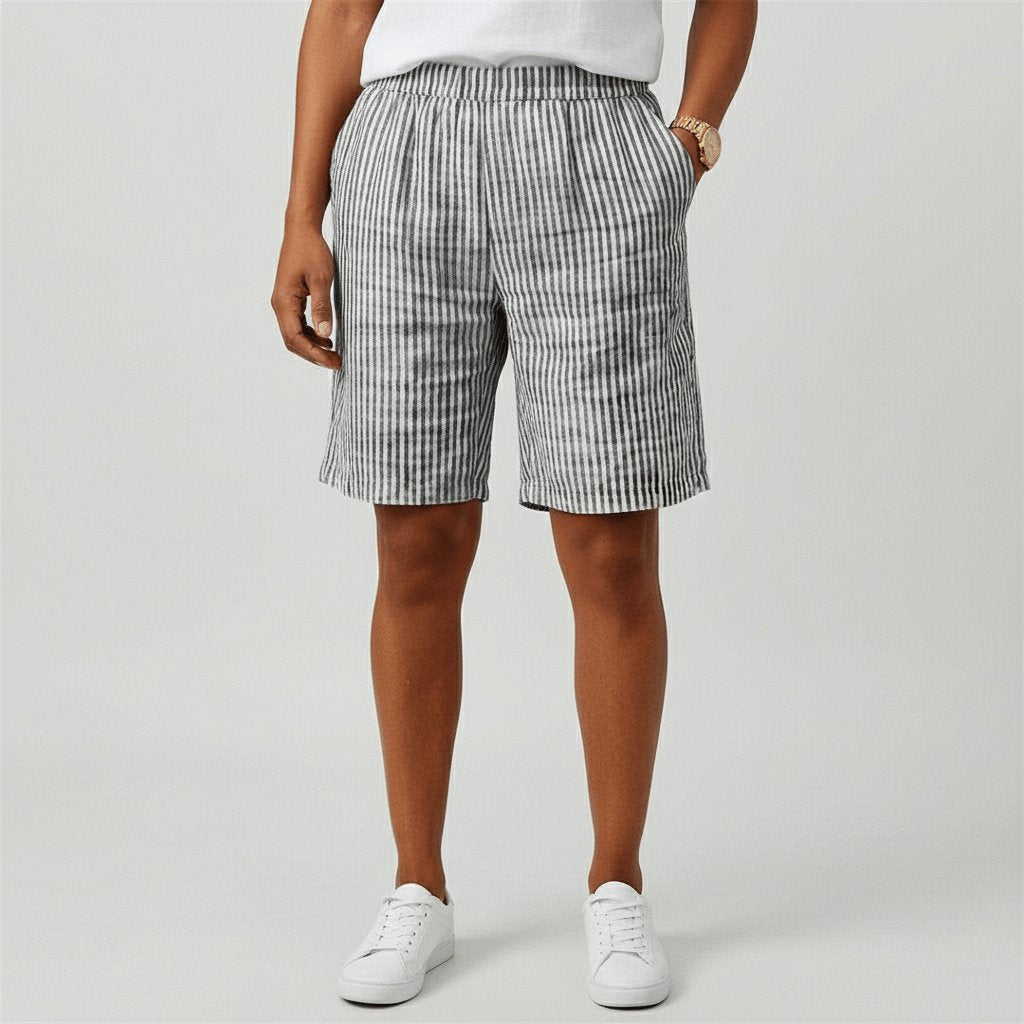 Miss | Shorts Dames Zomer Relaxed Gestreept - Viscose - Miss Madera MIS-L4SKCC