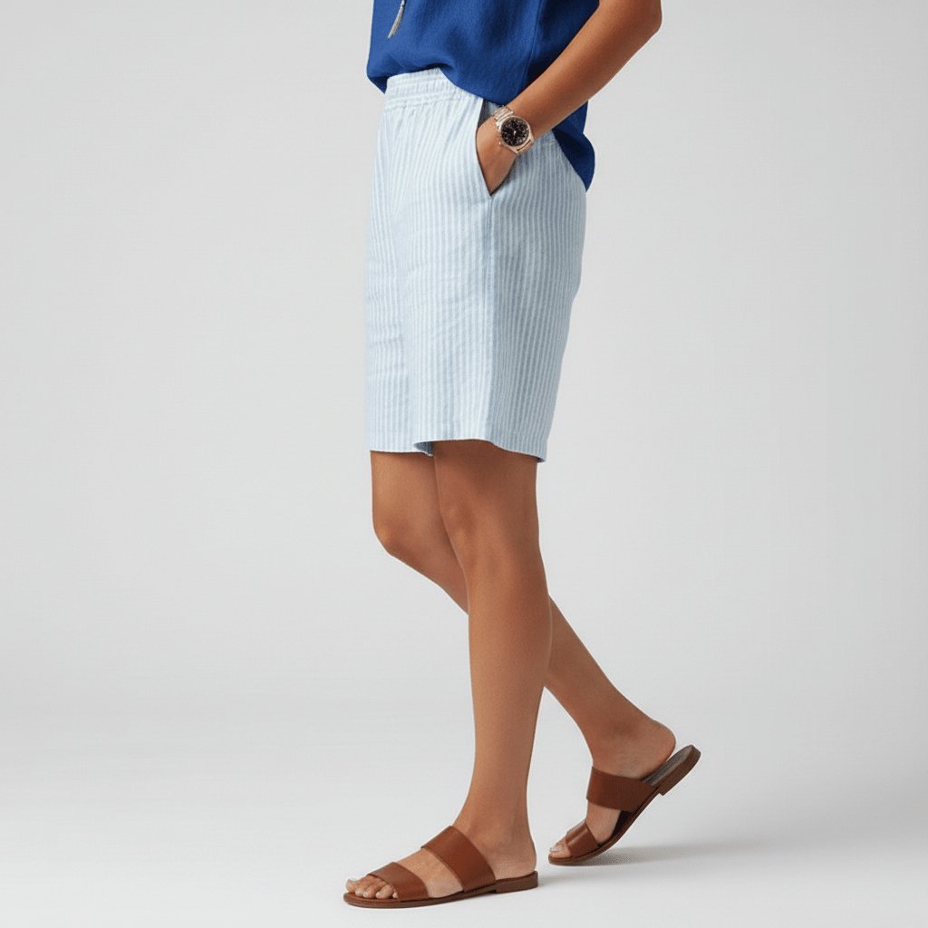 Miss | Shorts Dames Zomer Relaxed Gestreept - Viscose - Miss Madera MIS-4G7I2F