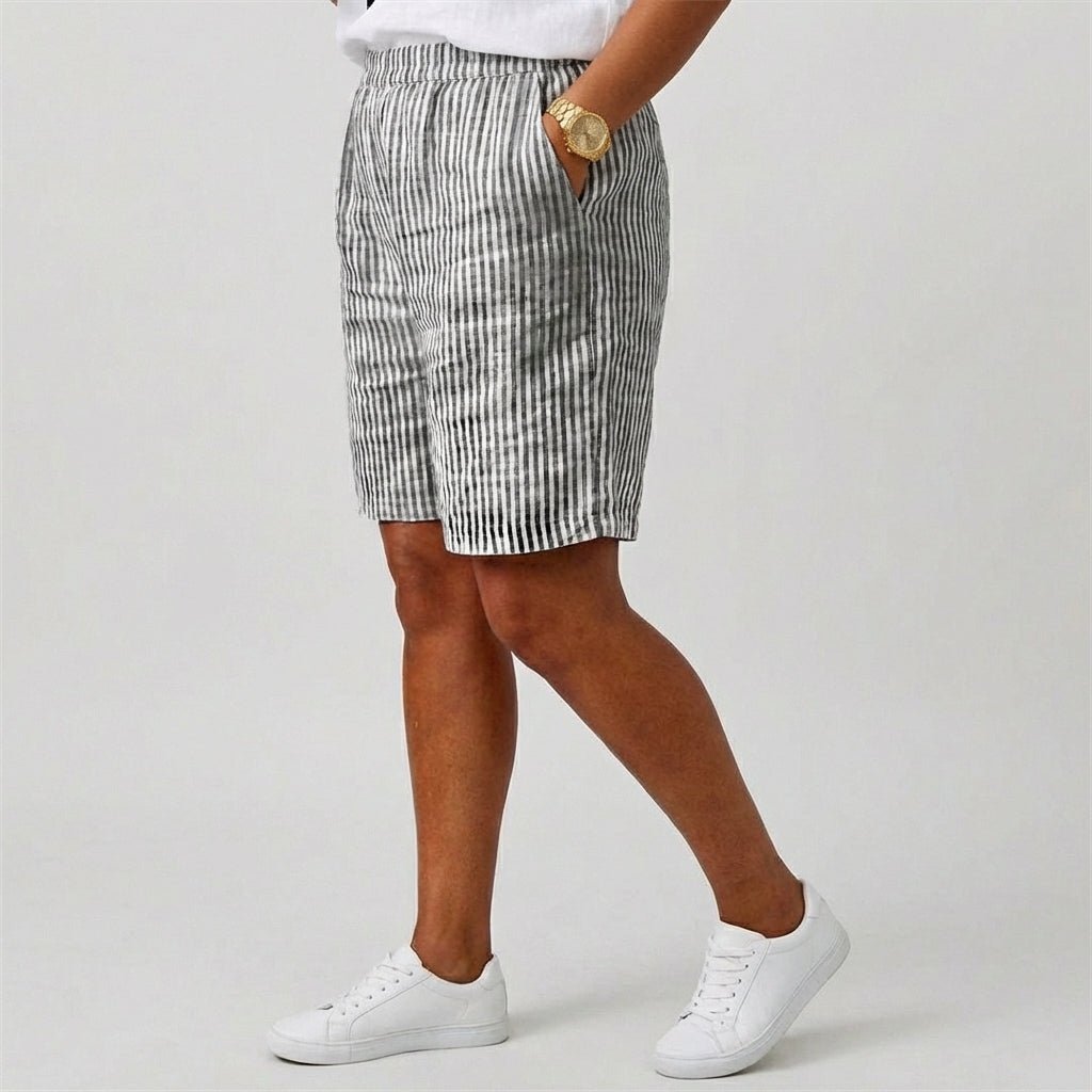 Miss | Shorts Dames Zomer Relaxed Gestreept - Viscose - Miss Madera MIS-L4SKCC