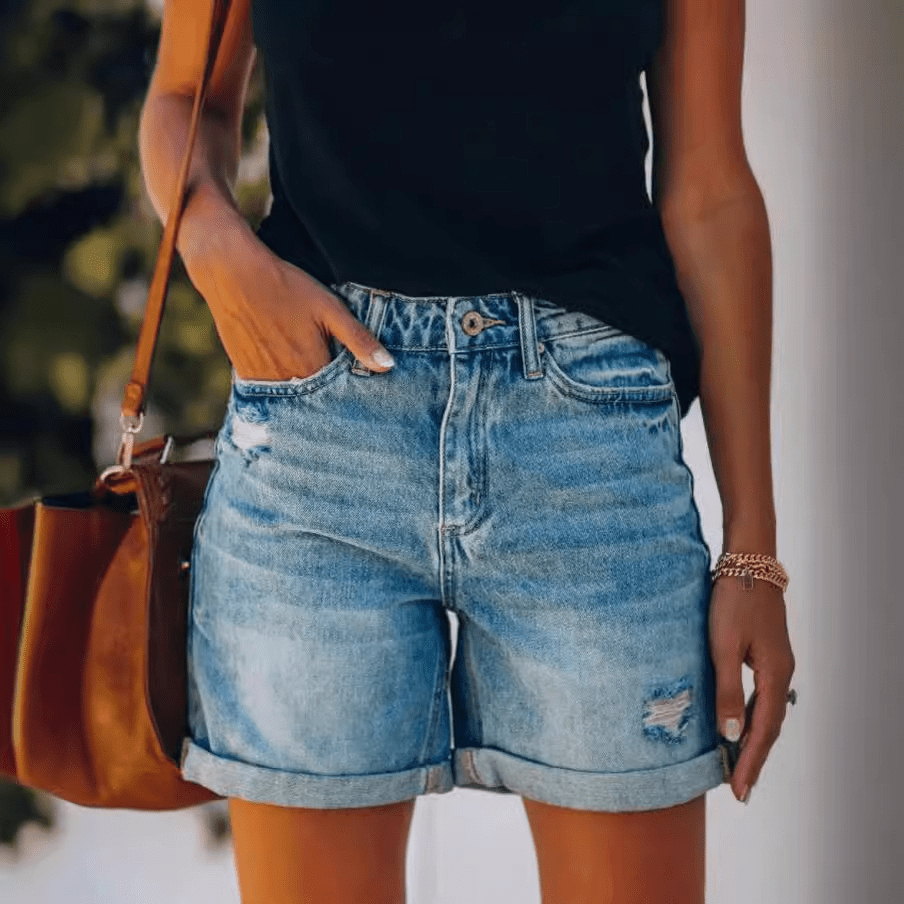Miss | Shorts Dames Zomer Relaxed - Licht denim - Miss Madera MIS-DVROF0