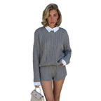 Miss | Shorts set knitted Dames Highwaist Kabelbreisel - Katoen - Miss Madera MIS-LMYRFF