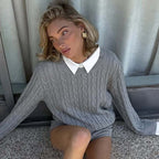 Miss | Shorts set knitted Dames Highwaist Kabelbreisel - Katoen - Miss Madera MIS-LMYRFF