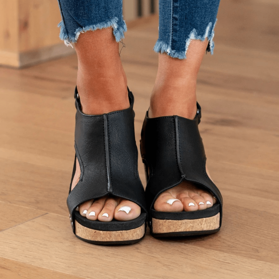 Miss | Sleehak Sandalen Dames Comfort - Suède Leer - Miss Madera MIS-6FE944