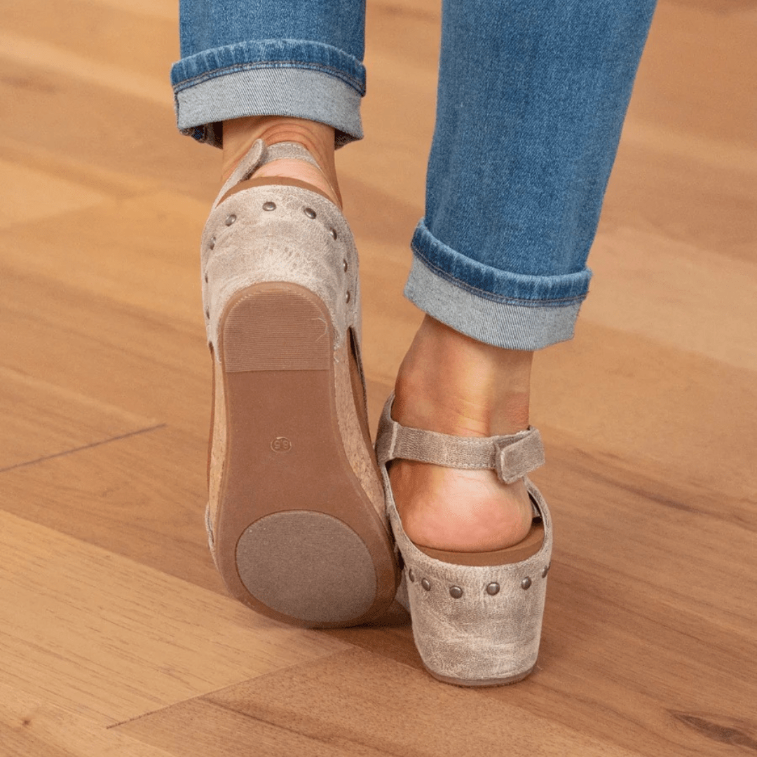 Miss | Sleehak Sandalen Dames Comfort - Suède Leer - Miss Madera MIS-F212D4