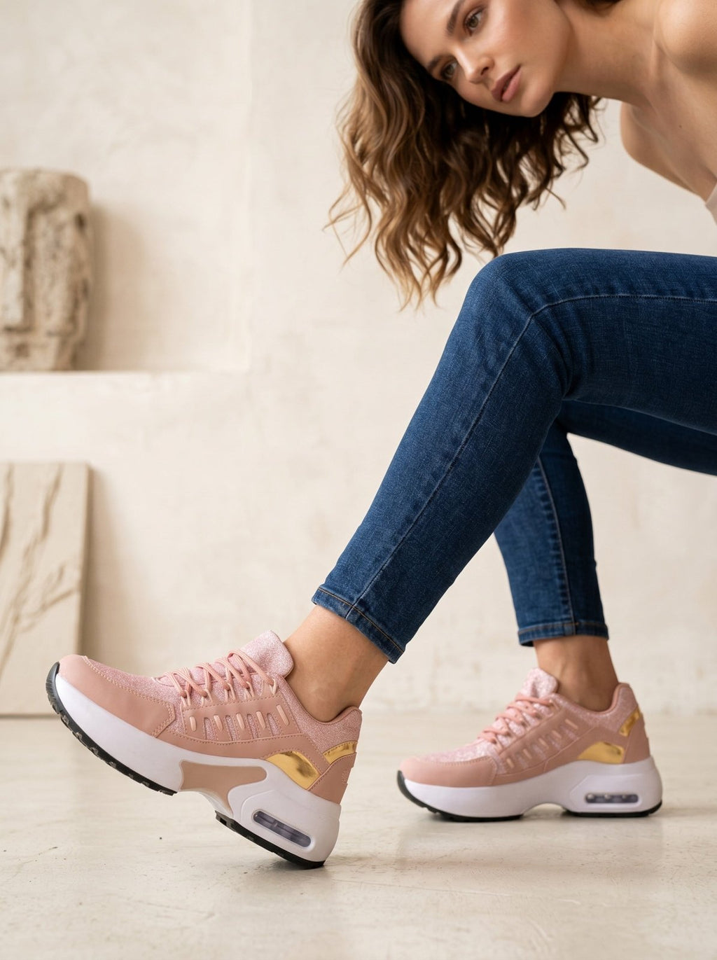 Miss | Sneakers Dames Casual Comfort - Leer - Miss Madera