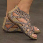 Miss | Sneakers Dames Zomer Gladiator Plat - Gevlochten Leer - Miss Madera MIS-6PV1J5