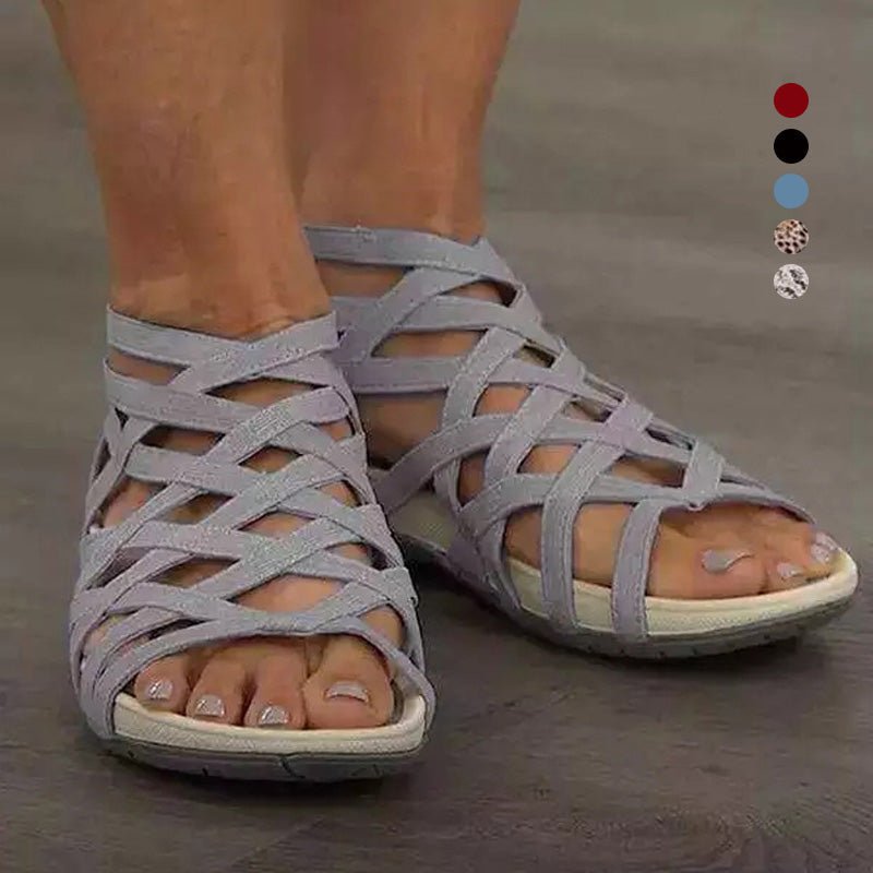 Miss | Sneakers Dames Zomer Gladiator Plat - Gevlochten Leer - Miss Madera MIS-6PV1J5
