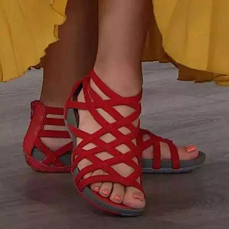 Miss | Sneakers Dames Zomer Gladiator Plat - Gevlochten Leer - Miss Madera MIS-6PV1J5